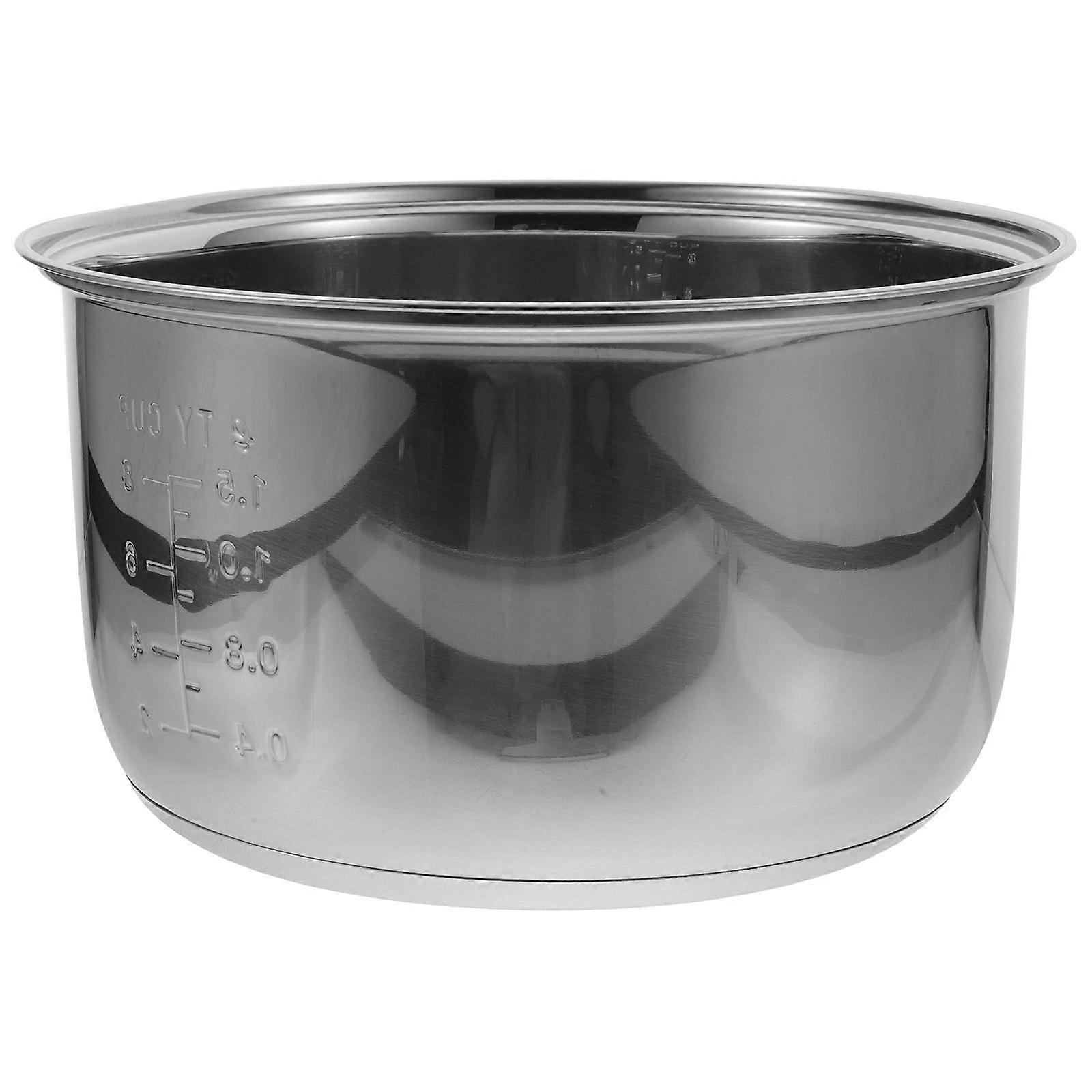 Electric Cooker Liner Rice Cooker Replacement Pot Dormitory Use 4L Stainless Steel 304 Make Soup 1Pcs