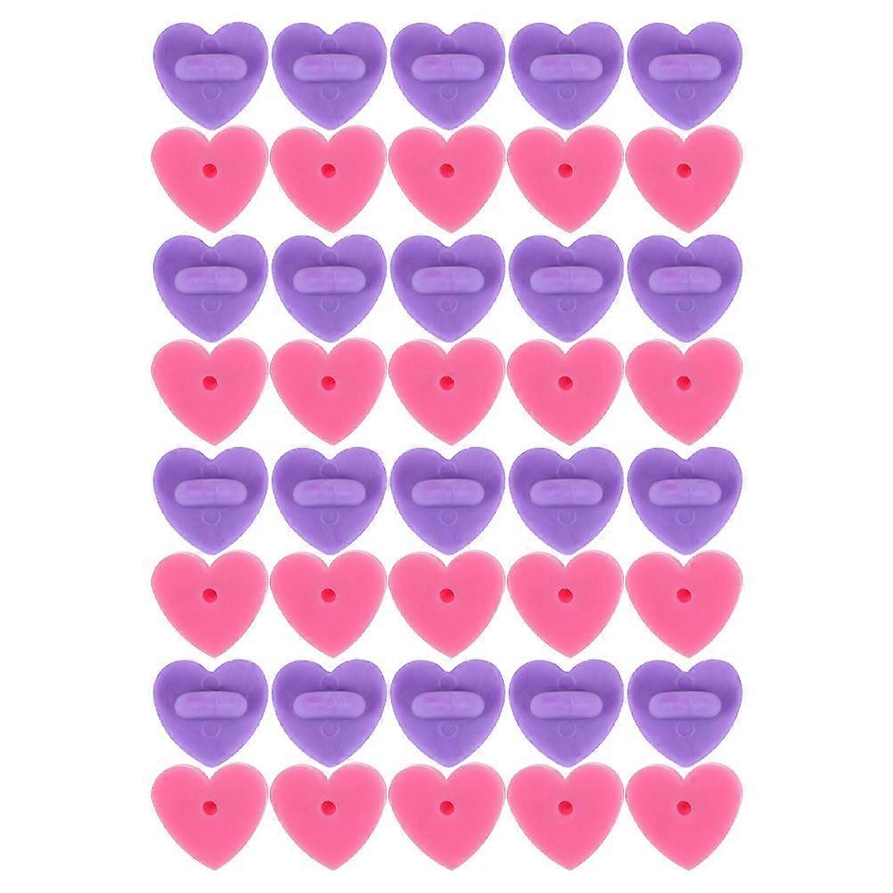 Heart Shaped Rubber Pin Backs for Brooches and Lapel Pins Assorted Color 200pcs