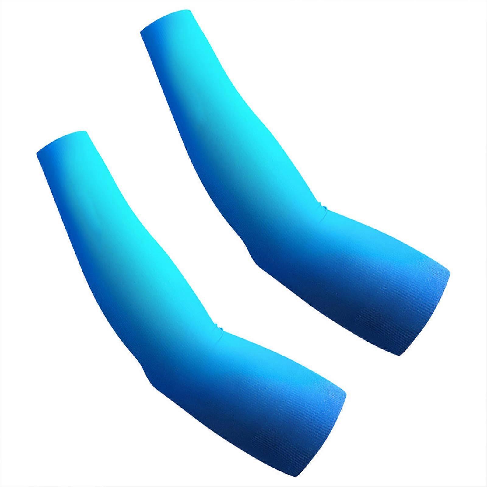 Summer Sunscreen Arm Guards Comfortable Riding Protection Blue Gradient S 1 Pair