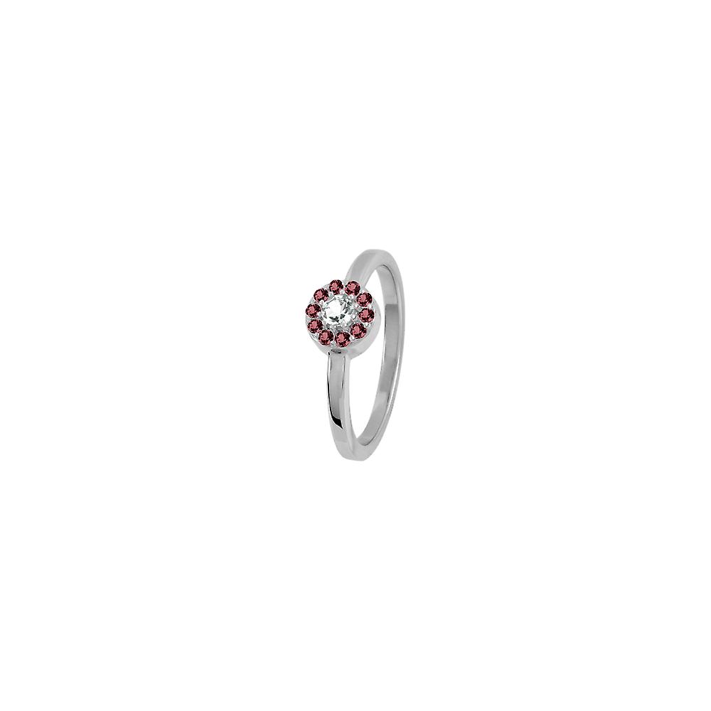 Jacques Lemans - Ring sterling silver with rhodolite garnet - SE-R156C58 - Ring width: 58