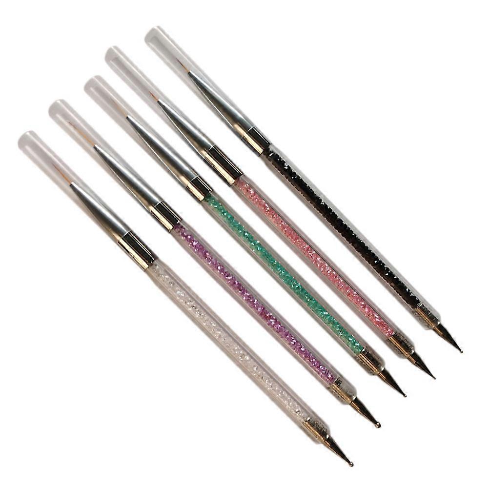Nail Drawing Tools Double Head Nail Pen Assorted Color 15x0.8x0.8cm Diy Nail Use 5Pcs