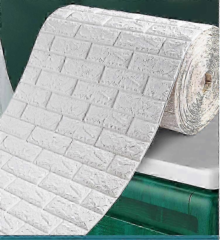 10 متر 3D ذاتية اللصق ديكور ورق حائط مستمر مقاوم للماء من الطوب ملصقات حائط غرفة المعيشة ديكور المنزل 70CMX1Mwhite SZRG A-D