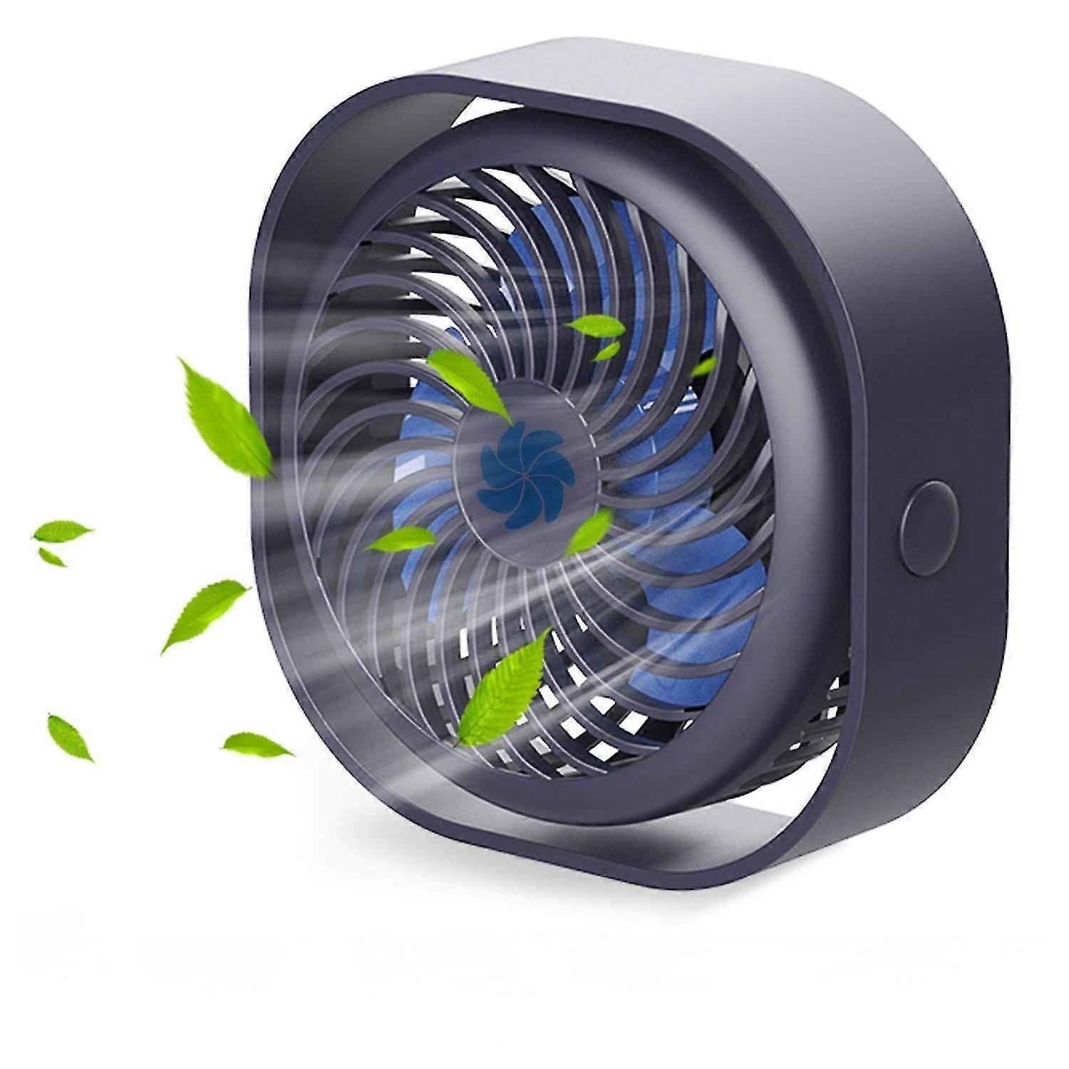 USB Fan Quiet Desk fan with 2000mAh Battery Mini Portable Fan 360 Rotation Table Fan 3 Speeds with