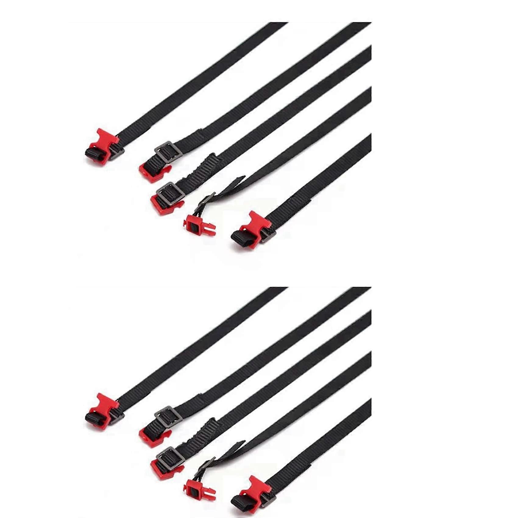 RC Car Roof Rack Straps 10-Piece Set Decorative Tie-Down Straps For 1/10 Scale RC Crawler AXIAL SCX10 TRX4 D90 CC01 Red