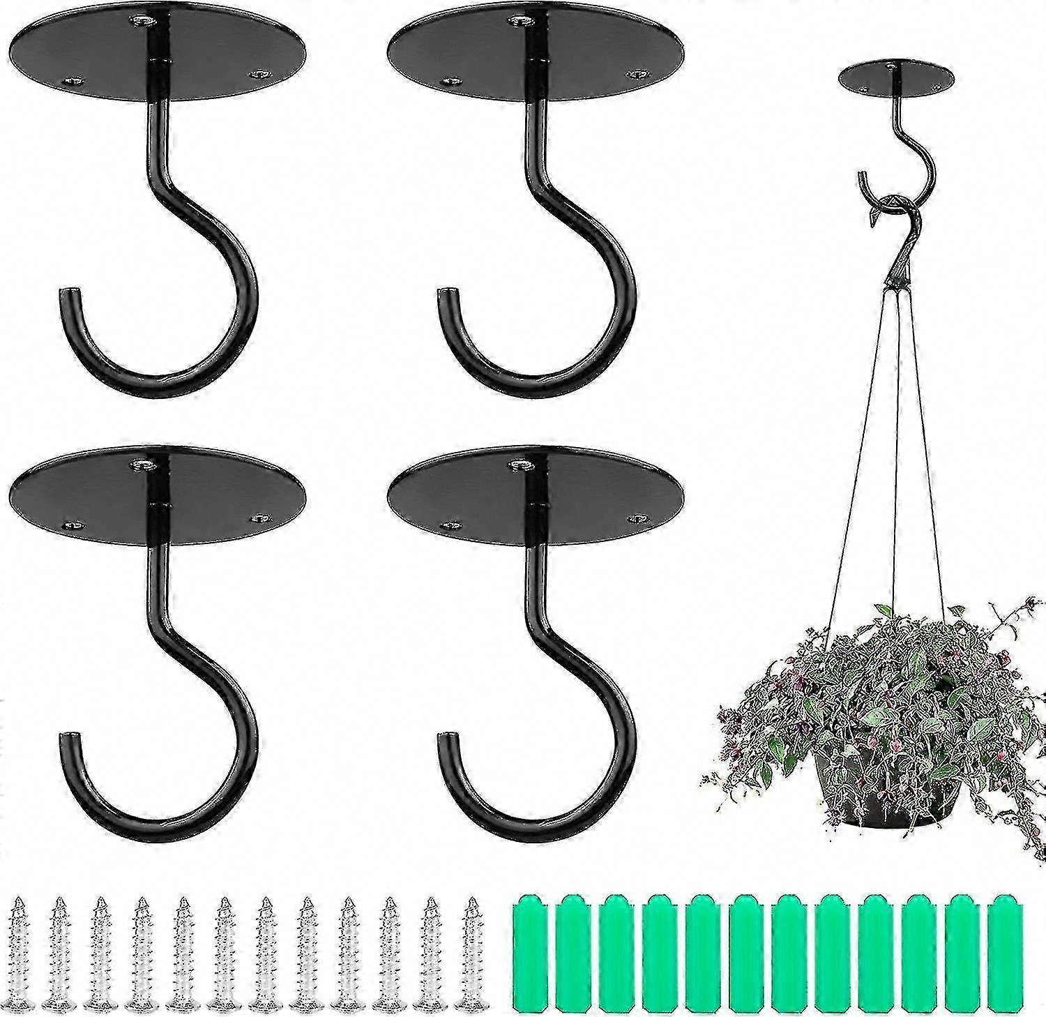 4-Pack Wall Mounted Ceiling Hooks with Screws for Wind Chimes