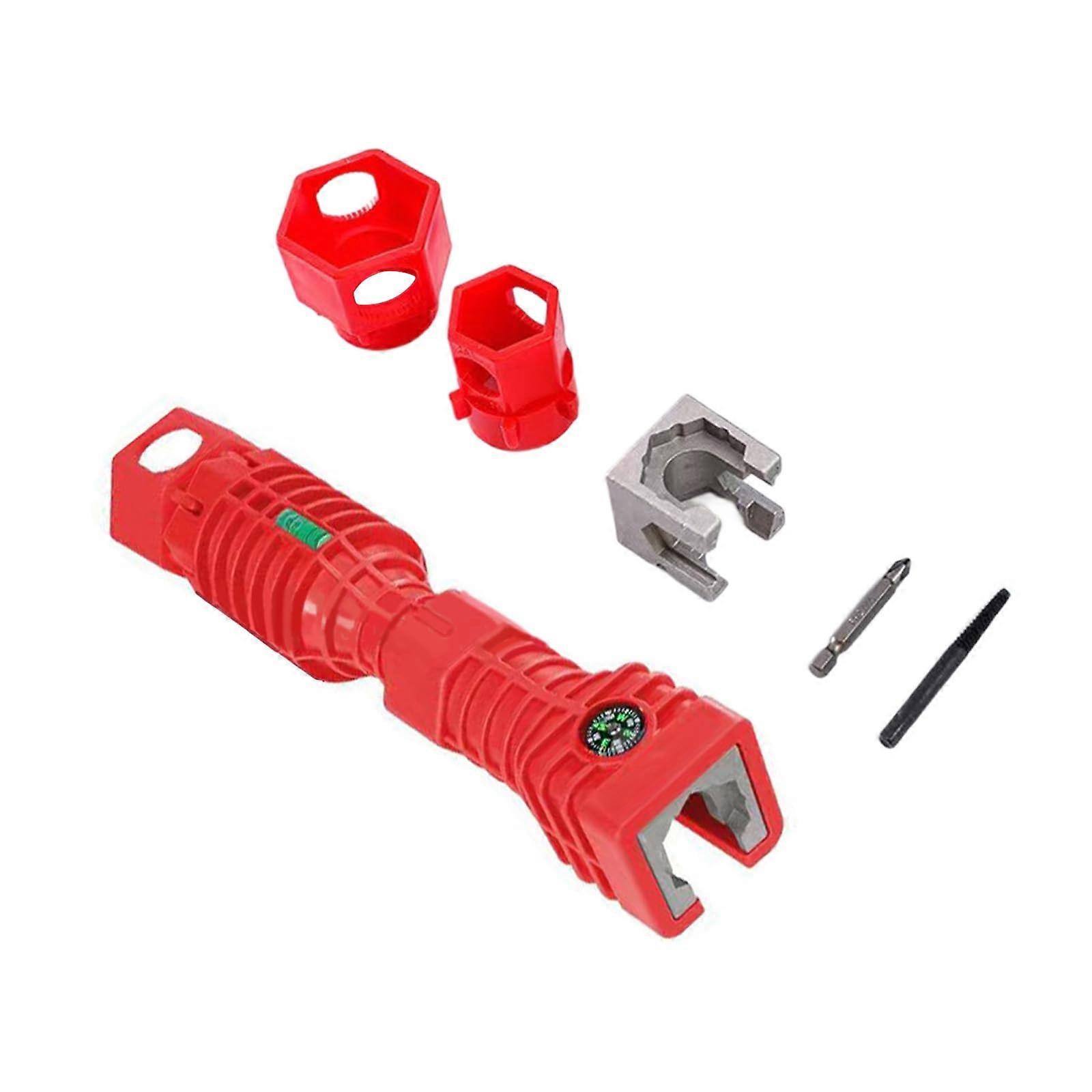 24-in-1 Multifunctional Faucet Installation Tool, Adjustable Pipe Wrench for Kitchen and Bathroom Sinks, Red