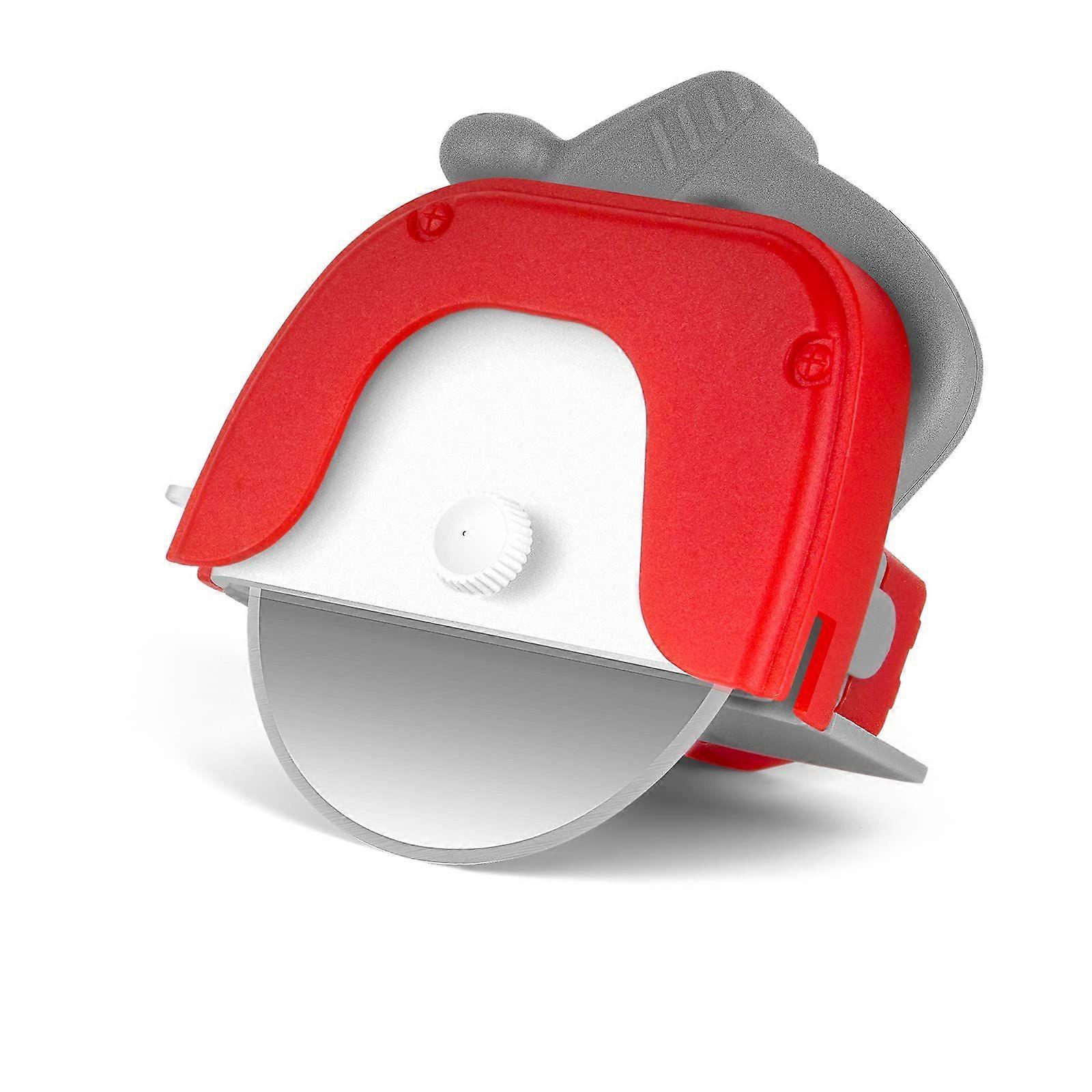 Circular Saw - Inspired Pizza Cutter: Stainless Steel Wheel Round Pizza Knife with Ergonomic Handle Handheld Slicer for Effortless Pizza Cutting & Ki