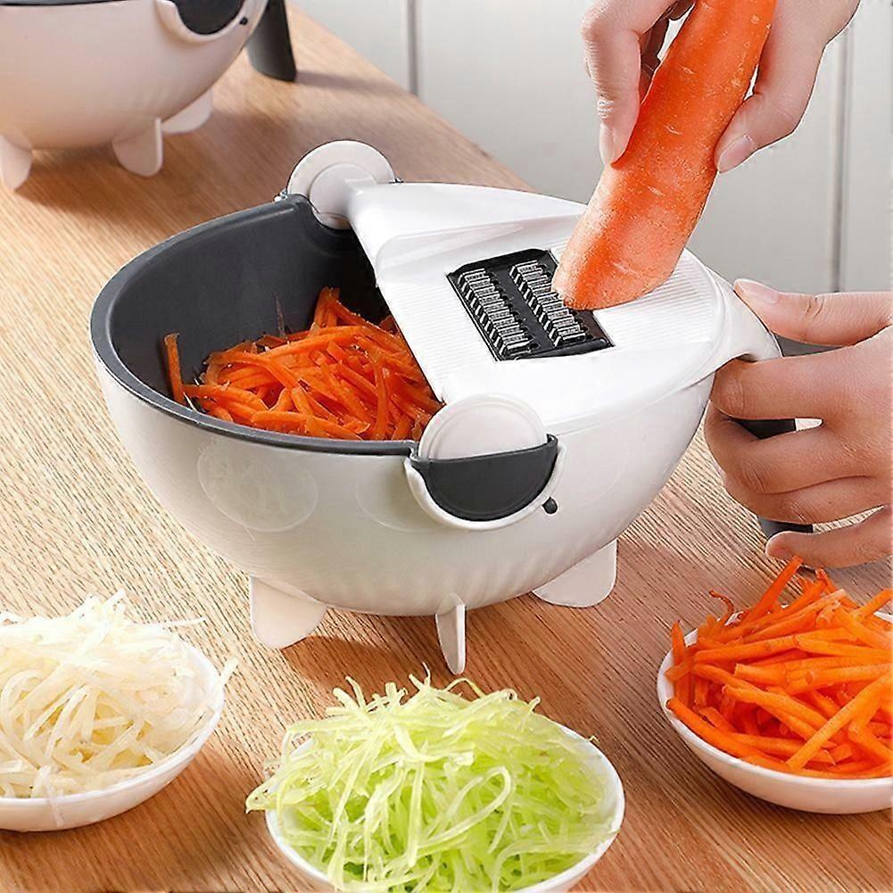Multifunctional 9in1 Vegetable Cutter Kitchen Accessory with Drain Basket Tools Capacity DIY