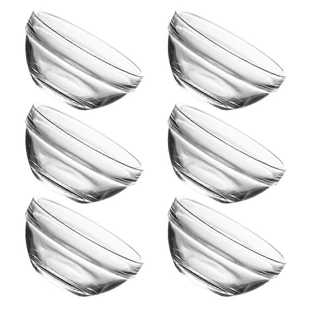 Stackable Glass Bowls for Home Use Transparent Synthetic Material Safe and Heat Resistant 6 Pieces