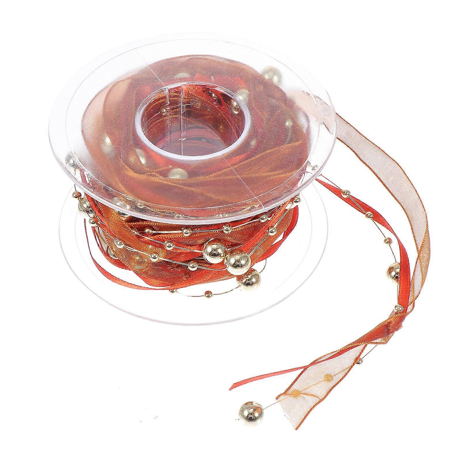 Electroplating Beads Chain Ribbon Decorative Wrapping for DIY Crafts, Bouquets, Scrapbooking, Floral Arrangements, and Creative Projects – Antique