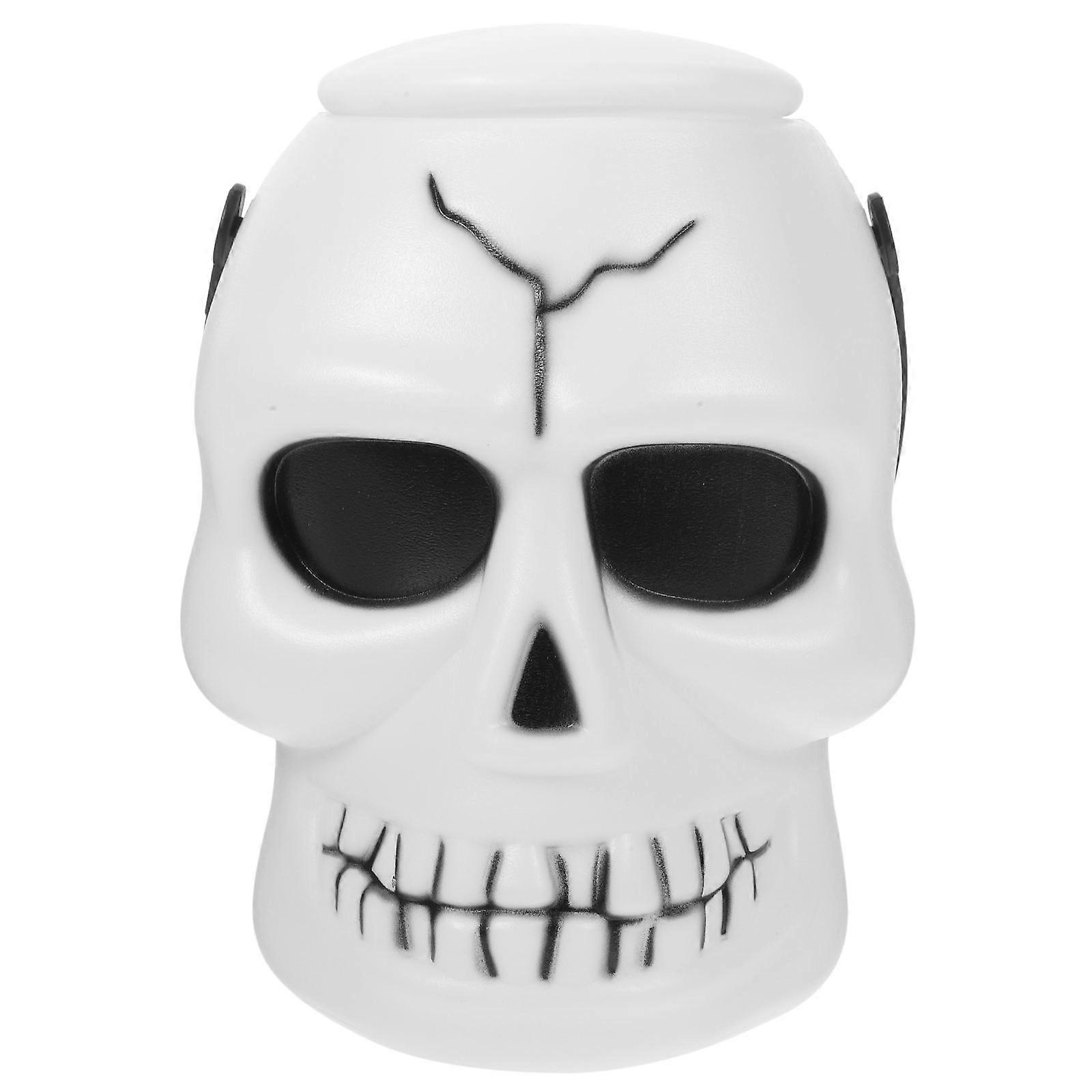Halloween Skull Bucket with Handle Reusable Plastic Candy Jar Treat Holder with Lid Pumpkin Container for Trick or Treat Party Celebrations