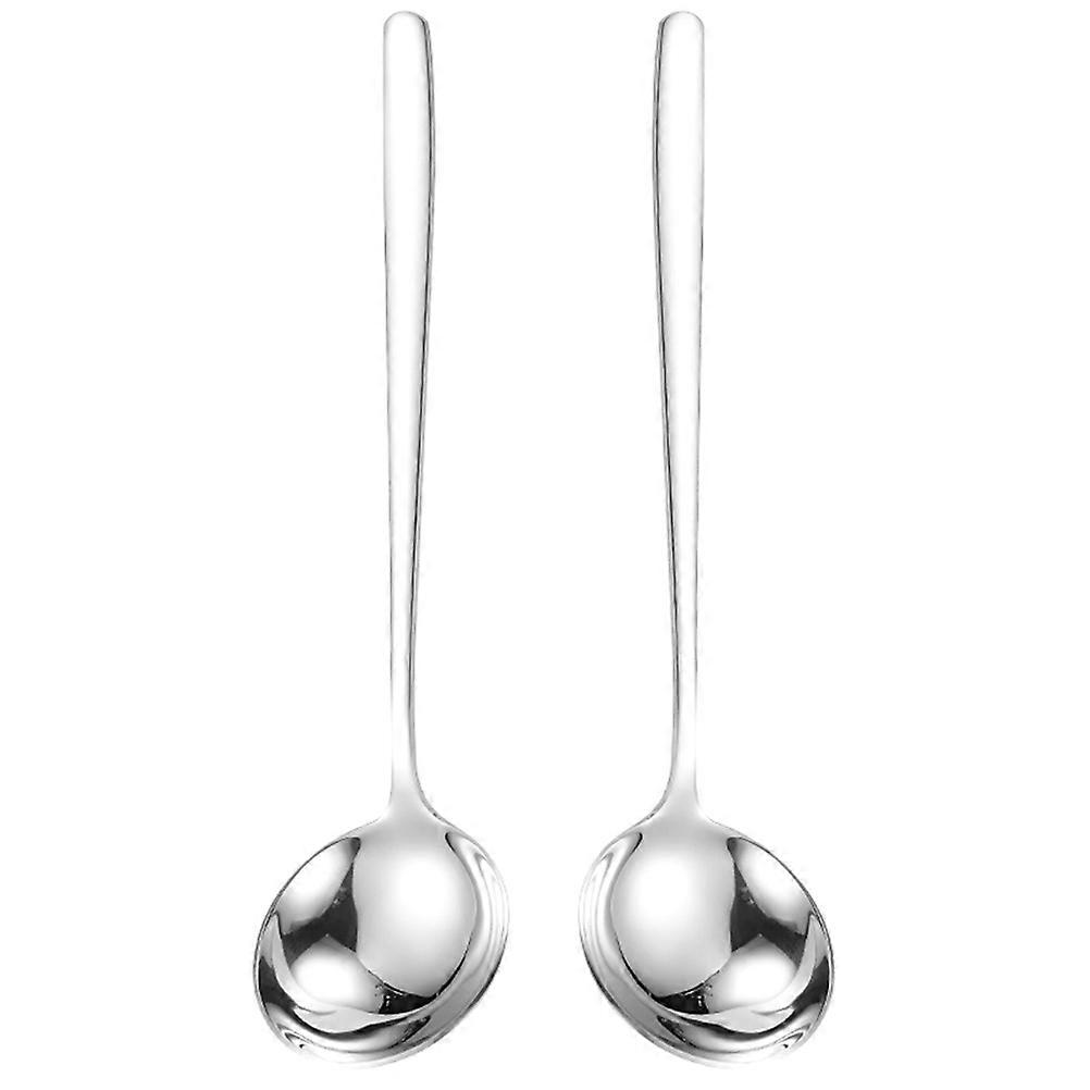 Here's a polished and professional product description based on your input:
**2pcs Stainless Steel Soup Ladles – Deep, Large Serving Spoons with