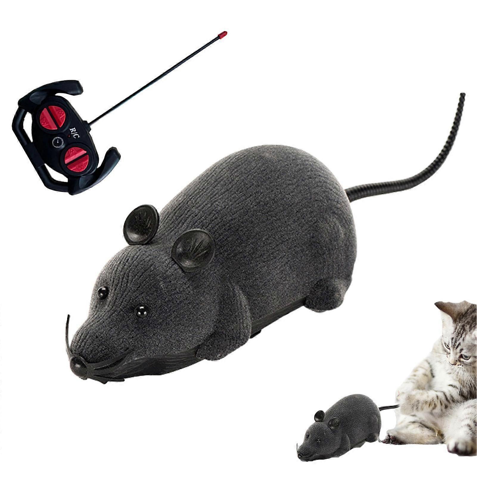 Remote Control Mouse Cat Toy Battery Operated Squeaky With Electronic Movement Remote Controlled Movable Toy For Cats