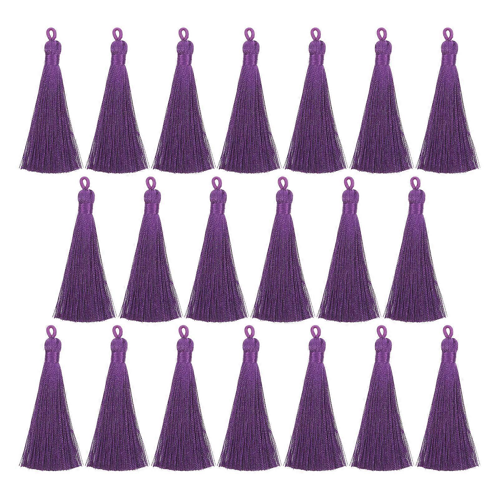 Small Craft Tassels Diy Tassel Eardrop Supplies Tassel Accessories Purple Long 20Pcs