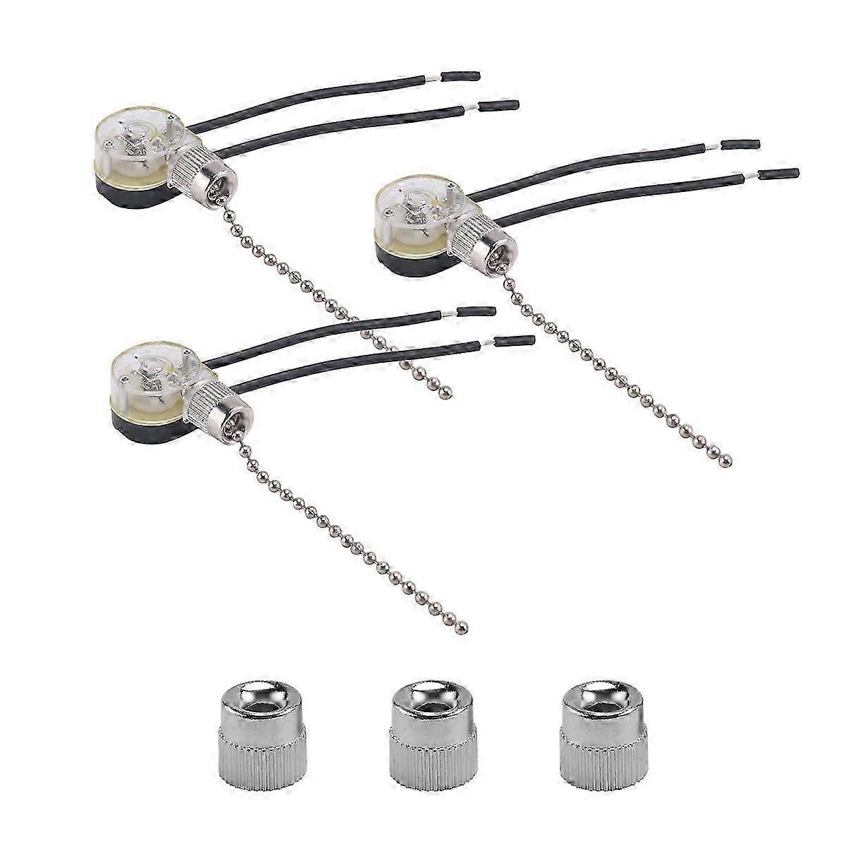 3Pack Ceiling Fan Light Switch ZE-109 Fan Switch Ceiling Pull Chain Switch Replacement