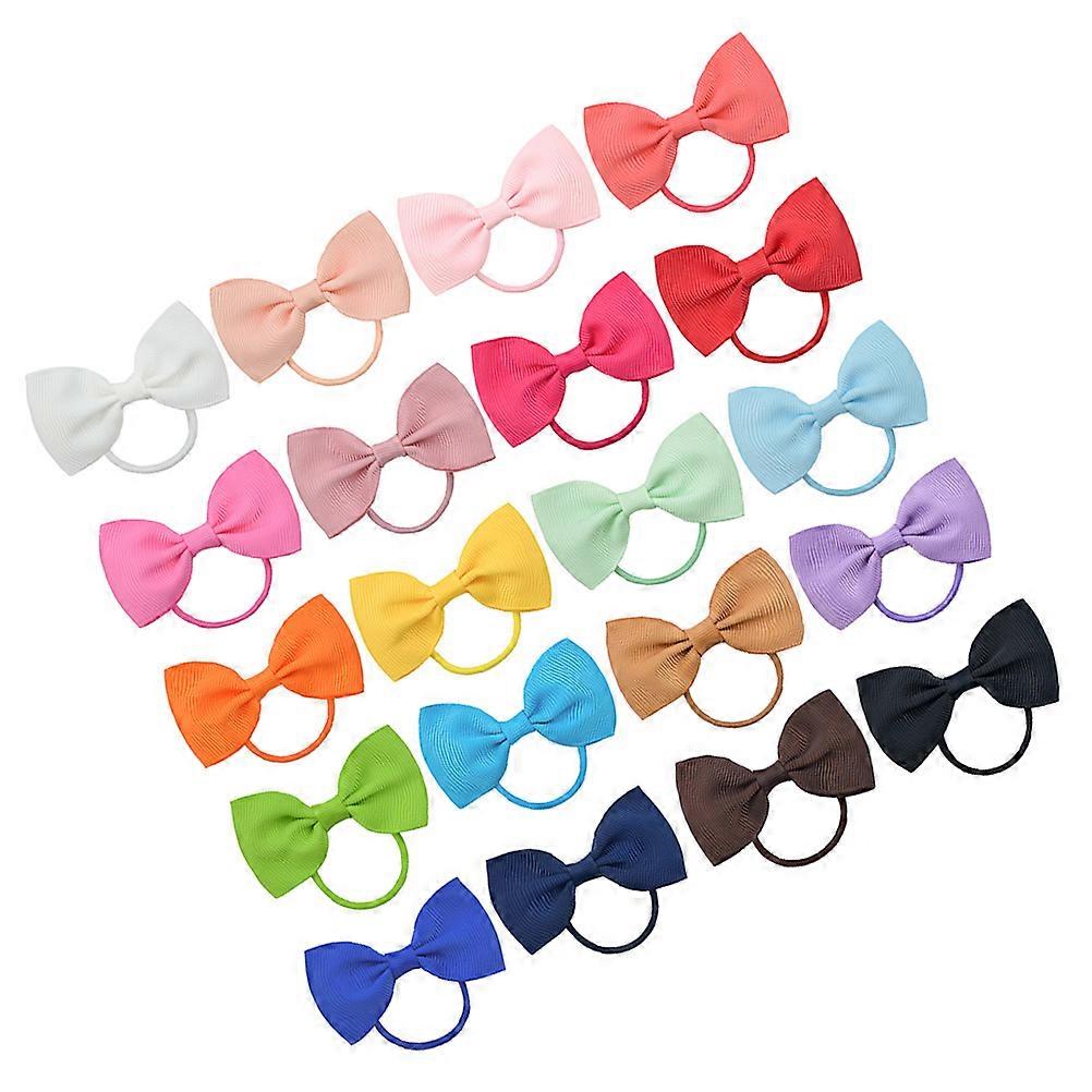 Colorful Hair Ties for Girls Children Adolescents Everyday Use Mixed Color 20Pcs Elastic Non-Deforming Styling Accessories