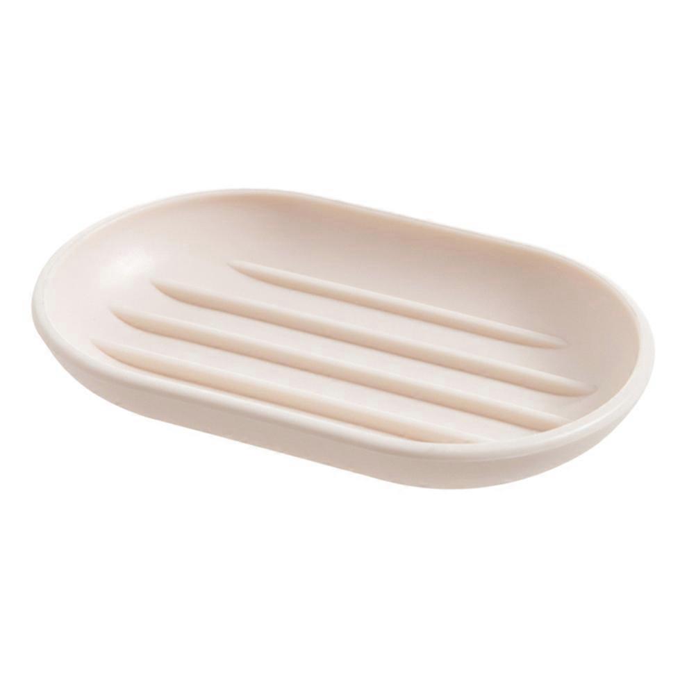 Practical Creative Oval Soap Dishes Soap Box with PP Material Bathroom Plastic Soap Holder Beige
