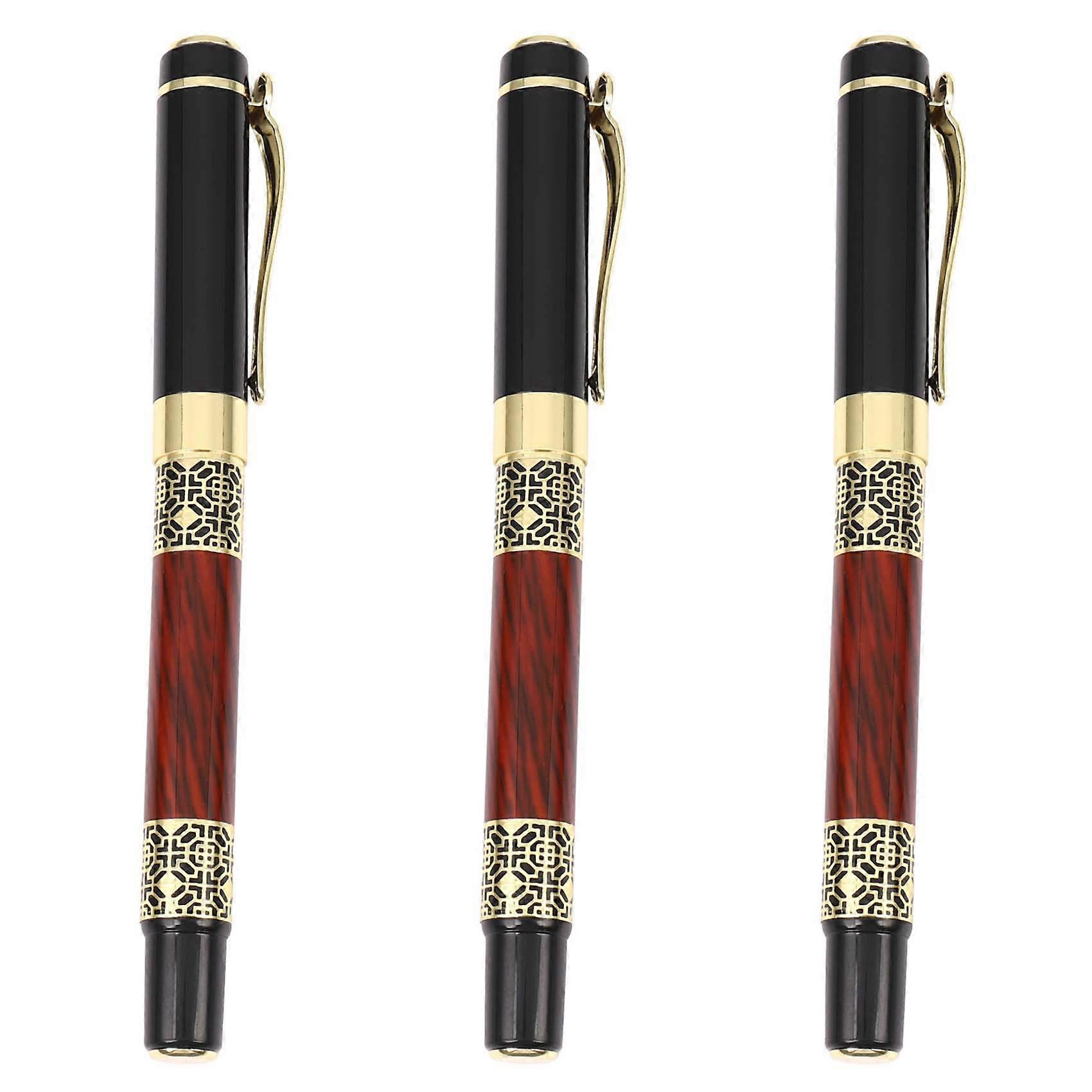 3X Chinese Classical Roller Ball Pen Elegant Golden Ballpoint Pen for Office Business Signature Scho