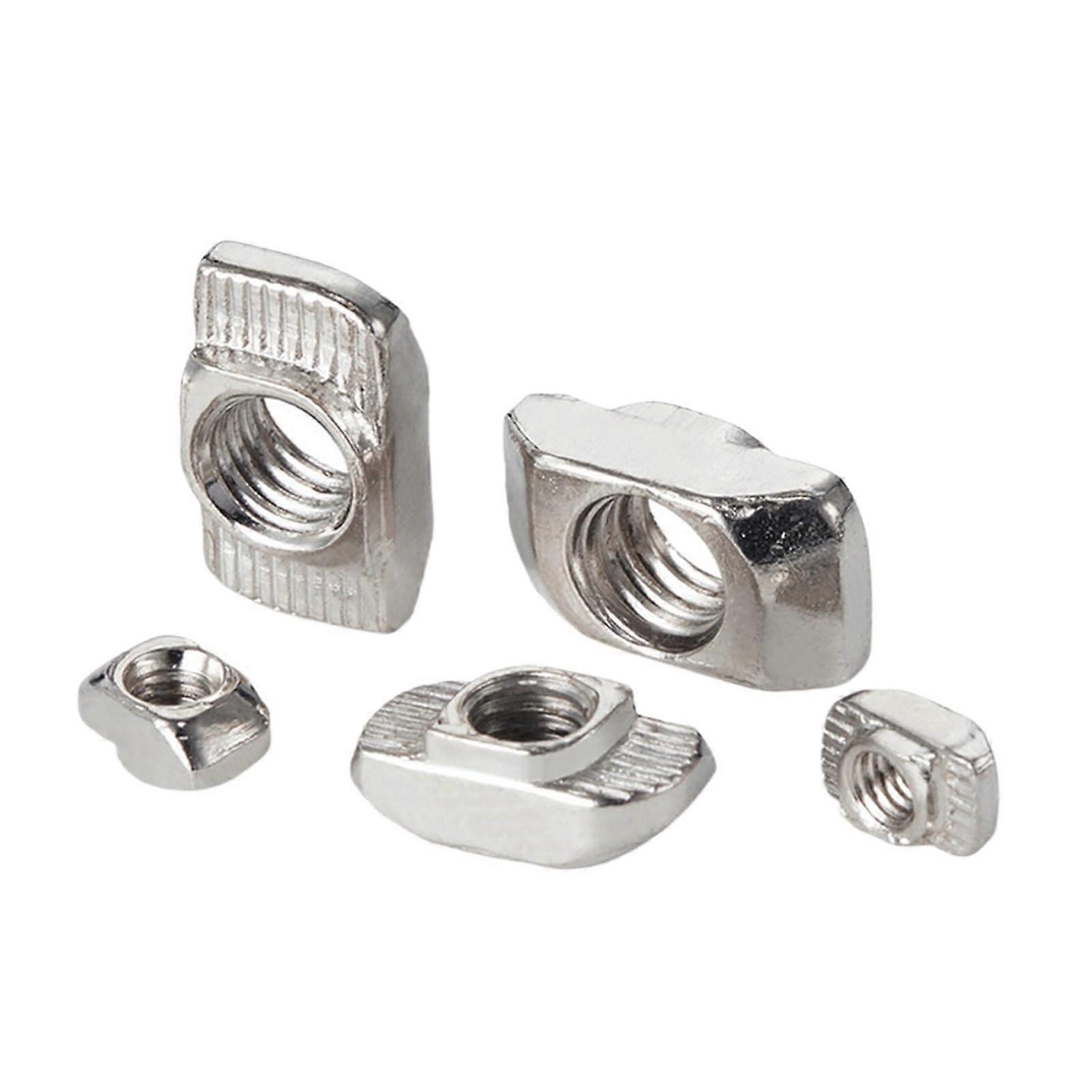 M3 M4 M5 M6 M8 T-Shaped Hammer Nut Slide Nut Fixing Connector, Silver, 30 M4 Size, 20 Pieces