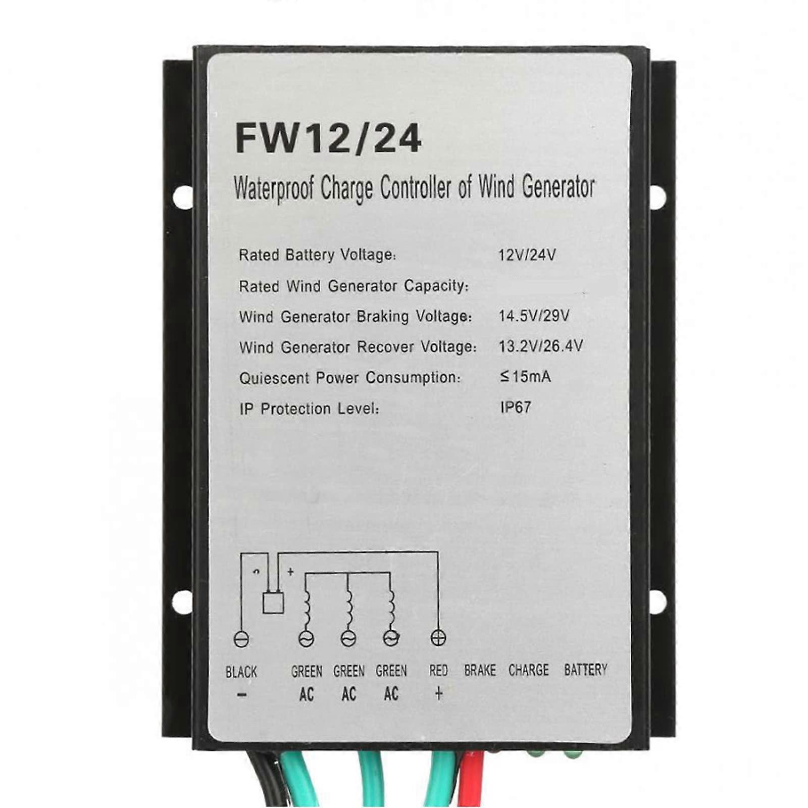 MPPT Wind Turbine Charge Controller, 12 kW, 10-40 A, Low Wind Speed, Auto 12/24/48 V, Efficient Hybrid Solar Compatible