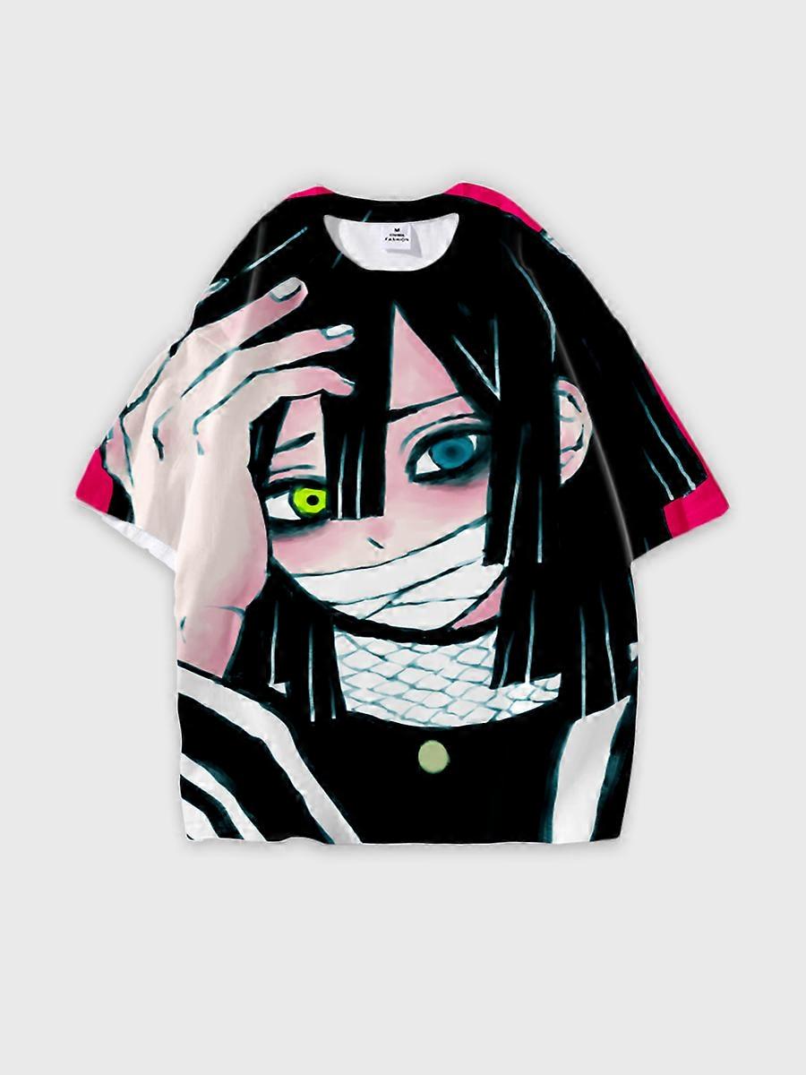 T-shirt round neck Character Pattern loose short sleeve P1623