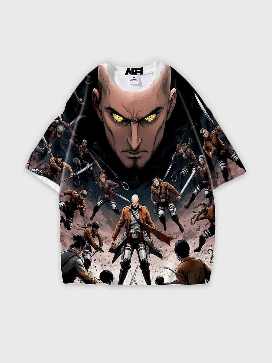 T-shirt round neck Character Pattern loose short sleeve P991