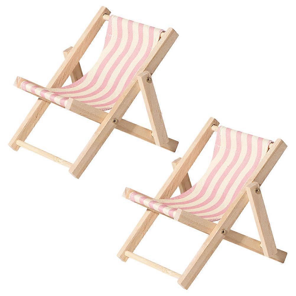 Multi-angle Adjustment Phone Holder Desktop Ornament In Beach Chair Shape 12X12X10CM 2Set