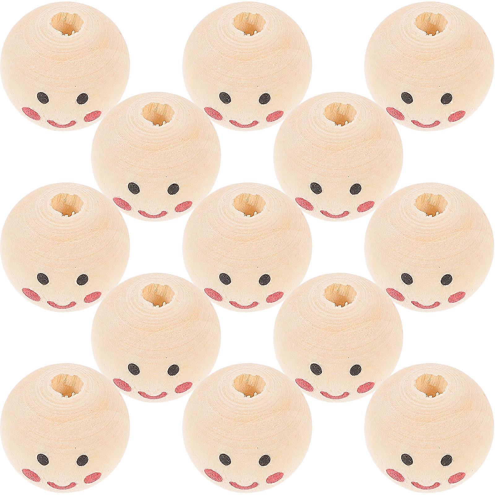 Small Beads For Crafts Wooden Beads Diy Craft Home Decoration Assorted Color 2X2X2CM Round Shape Simple Design 50Pcs