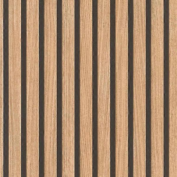 Papier peint bois marron, style scandinave moderne, planches de bois 3D - 3 m x 0,60 m (L x l)