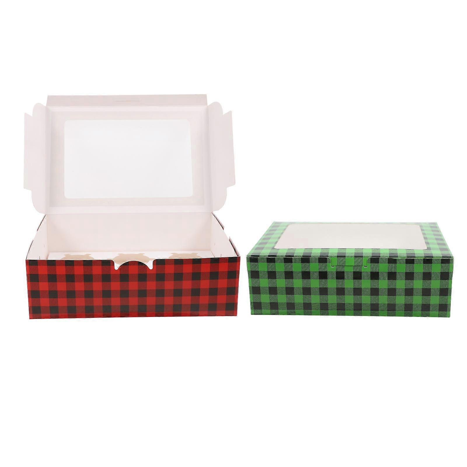 Christmas Cookie Boxes with Window Assorted Color Transparent Design for Gift Giving Sturdy Paper and PE Materials Small Size
