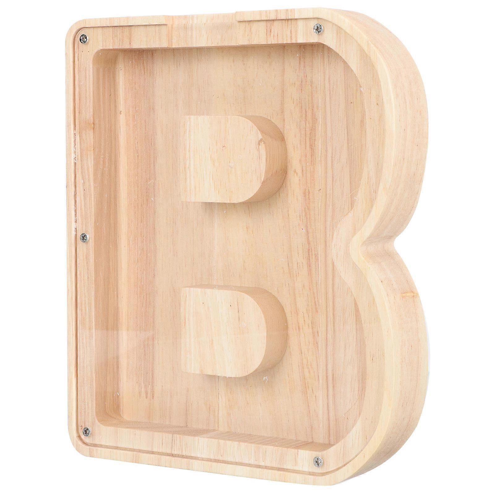 Wooden Money Saving Box Letter Shaped Craft for Children Perfect for New Year and Birthday 1Set