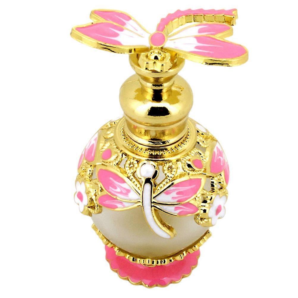Vintage Perfume Bottle with Dragonfly Cap   Refillable Essential Oil Container for Aromatherapy, Elegant Travel Friendly Design for Keepsake Giving