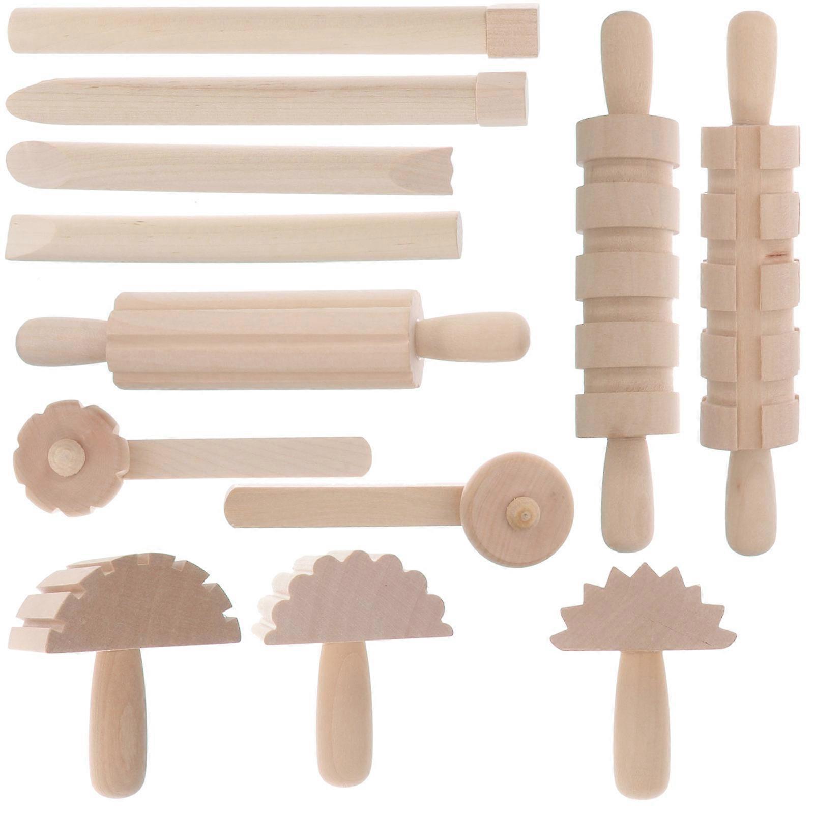 Clay Tool Set Kids Diy Tools For Educators Wood Material Modeling 16.50X1.50X1.50cm 1 Set