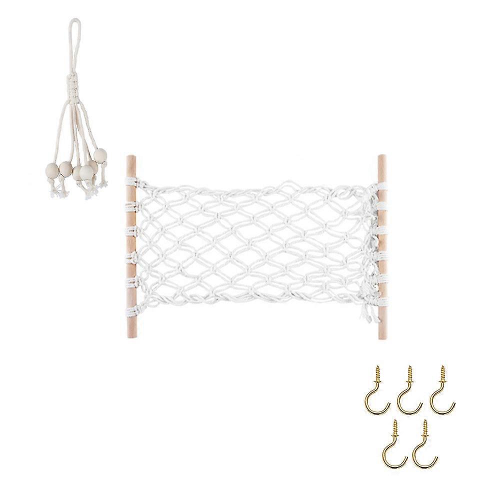 Fruit Hammock Handwoven Cotton Rope for Home Use Assorted Color Simple Natural Style Storage Solution