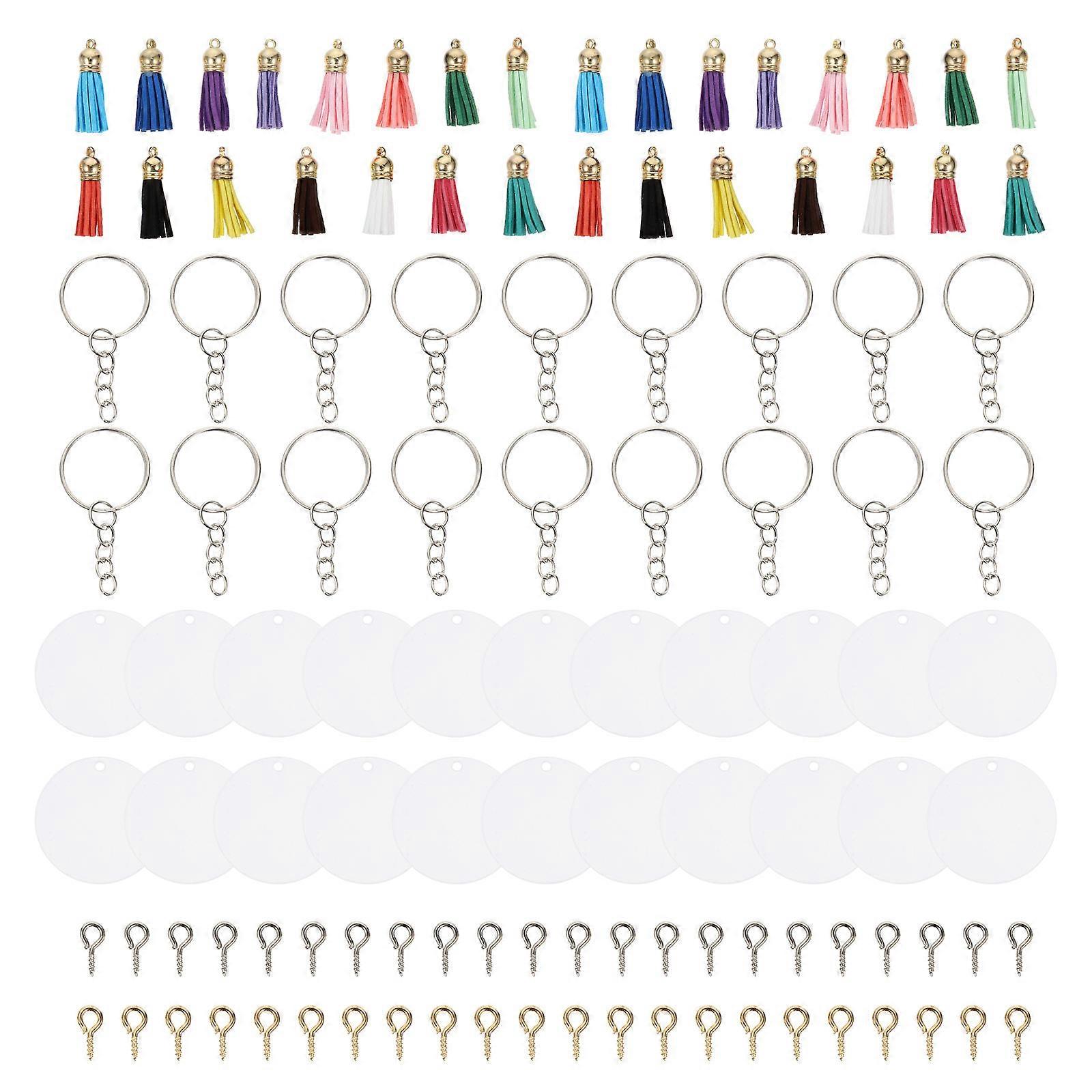 Key Chain Accessories 1 Set DIY Tassel Keychain Material Craft Projects Handmade Crafts Golden Decorative