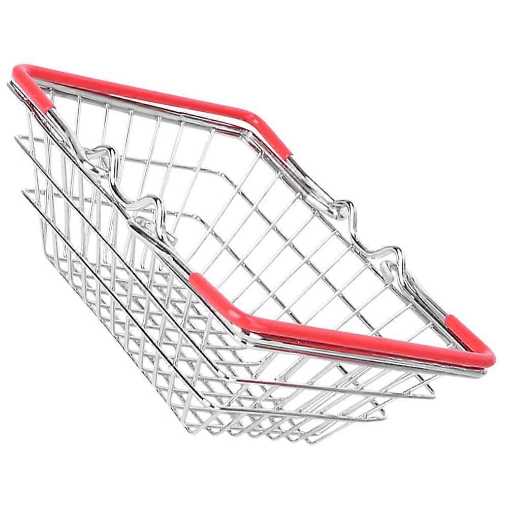 Compact Mini Shopping Basket with Handles – Stylish Storage Ornament for Home, Office, and Desktop Decor