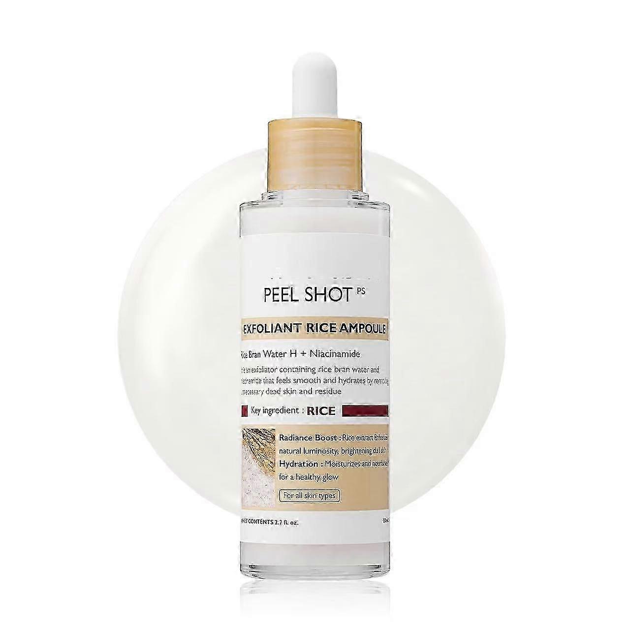 ピールショットグロー白米ピーリングアンプル、ソフトエクスフォリエイティングフェイスとボディスクラブ死んだ皮膚細胞リムーバーすべての肌タイプのためのスキンケア100ml