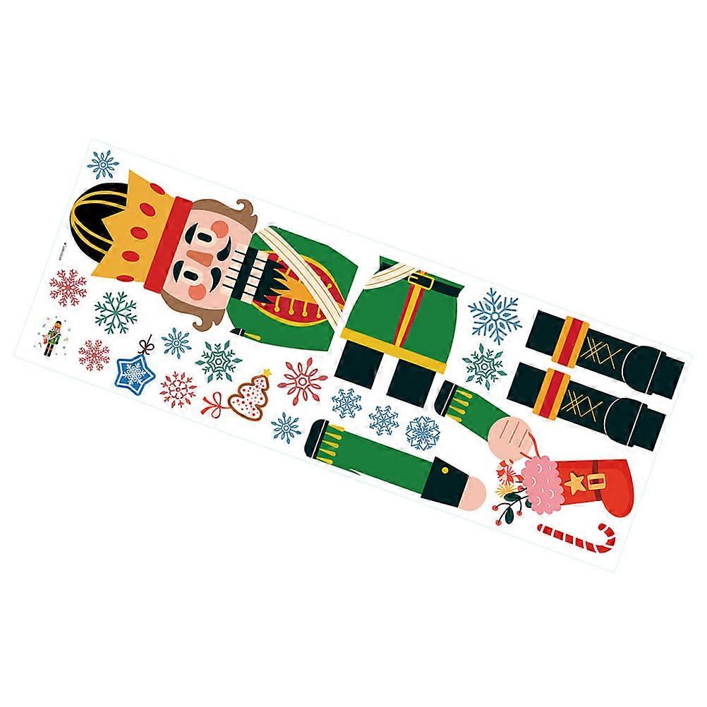 Christmas Nutcracker Window Clings PVC Decor for Party Photo Prop Assorted Color 1 Sheet