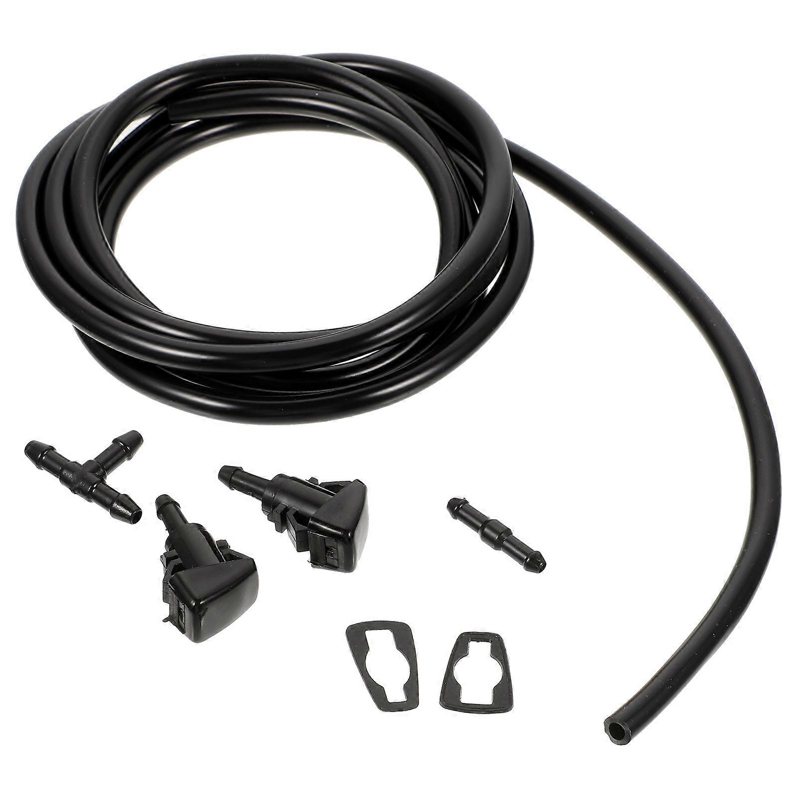 1 Set Windshield Washer Nozzles Kit with Fluid Hose and Connector Sets
