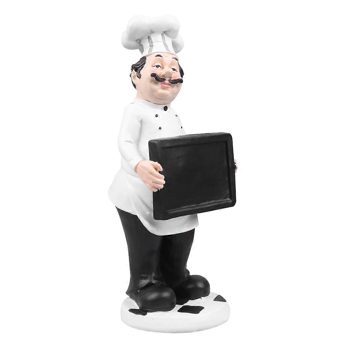 1PC Cook Model European Style Mini Resin Chef Figurine Statue Adornment for Bar Restaurant (Sketchpad Chef)