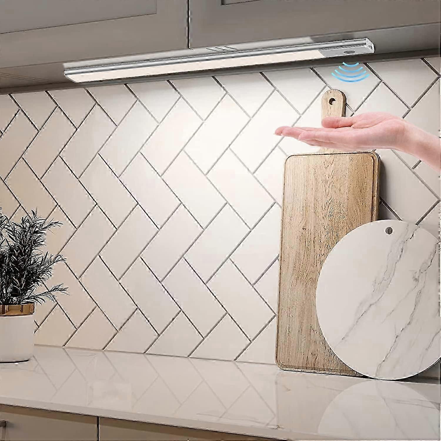 Kitchen Under Cabinet Light with Sensor, 40 cm Cupboard Light 2 in 1 Rechargeable and Powered by USB 5V DC LED Strip