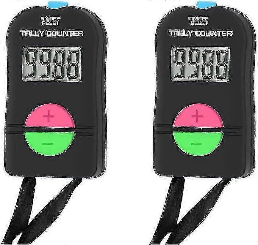 2 Pcs Contador Eletrônico Digital Manual de Contagem Manual Clicker Com Cordão Adicionar Subtrair