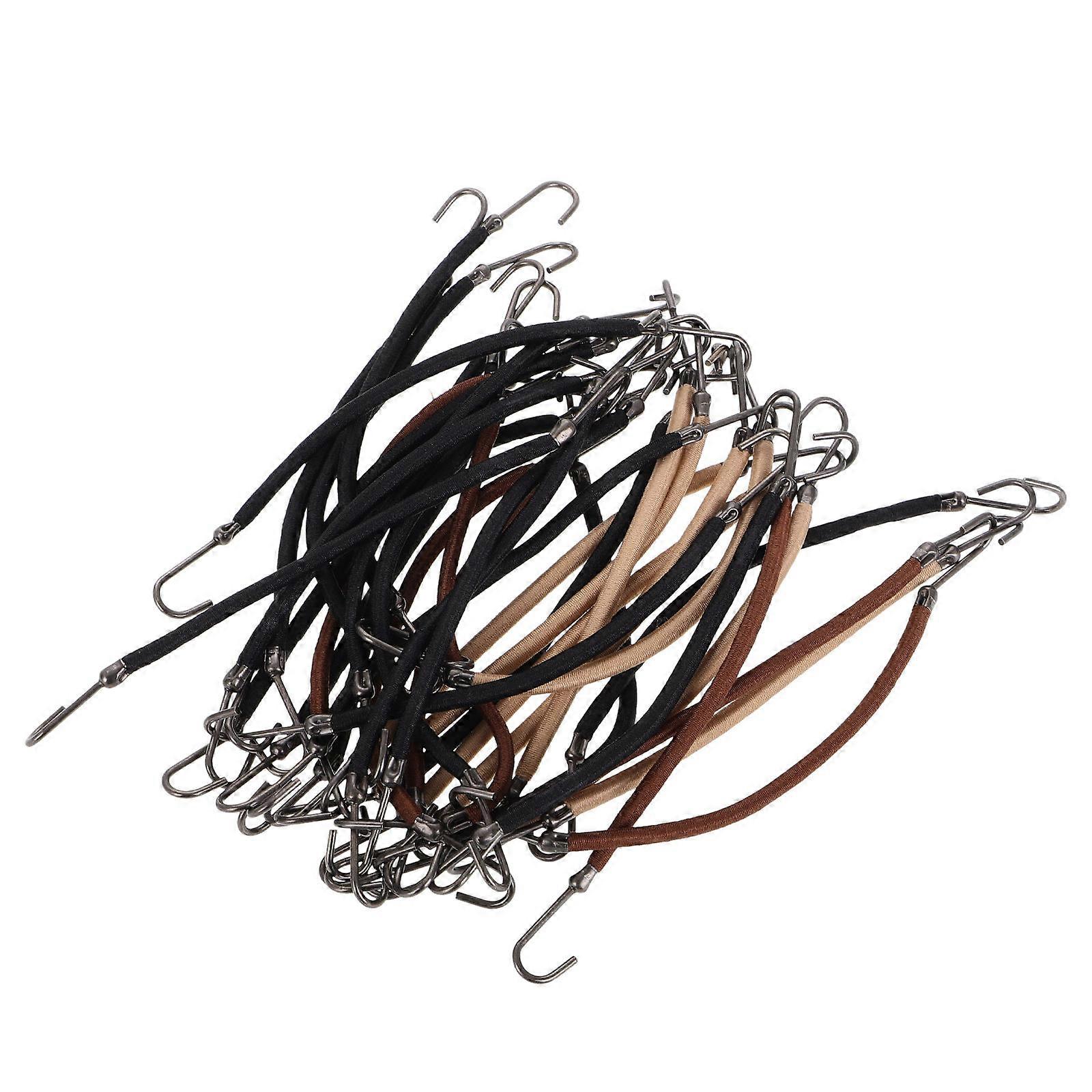 Elastic Hair Clips for Styling Double Hook Design Assorted Color Rubber Band and Titanium Steel 36 Pieces