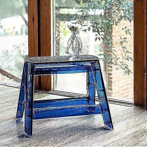 Acrylic Step Stool – Foldable 1-Step Hocker for Adults – Clear Indoor/Outdoor Chair for Kitchens and Libraries