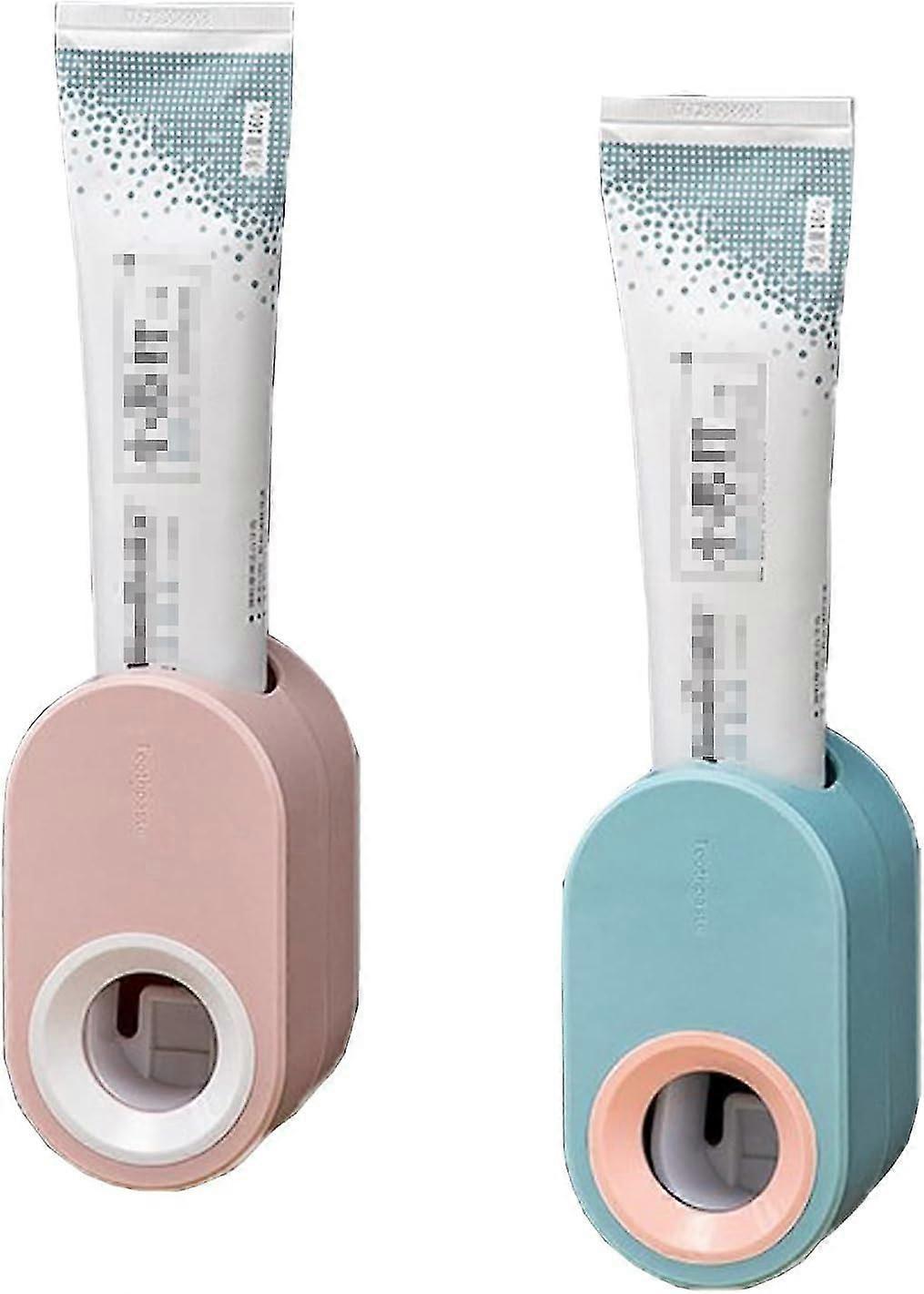 2 Pieces Wall Mounted Hands Free Automatic Toothpaste Dispenser, Automatic Toothpaste Squeezer, Bathroom Accessory Set