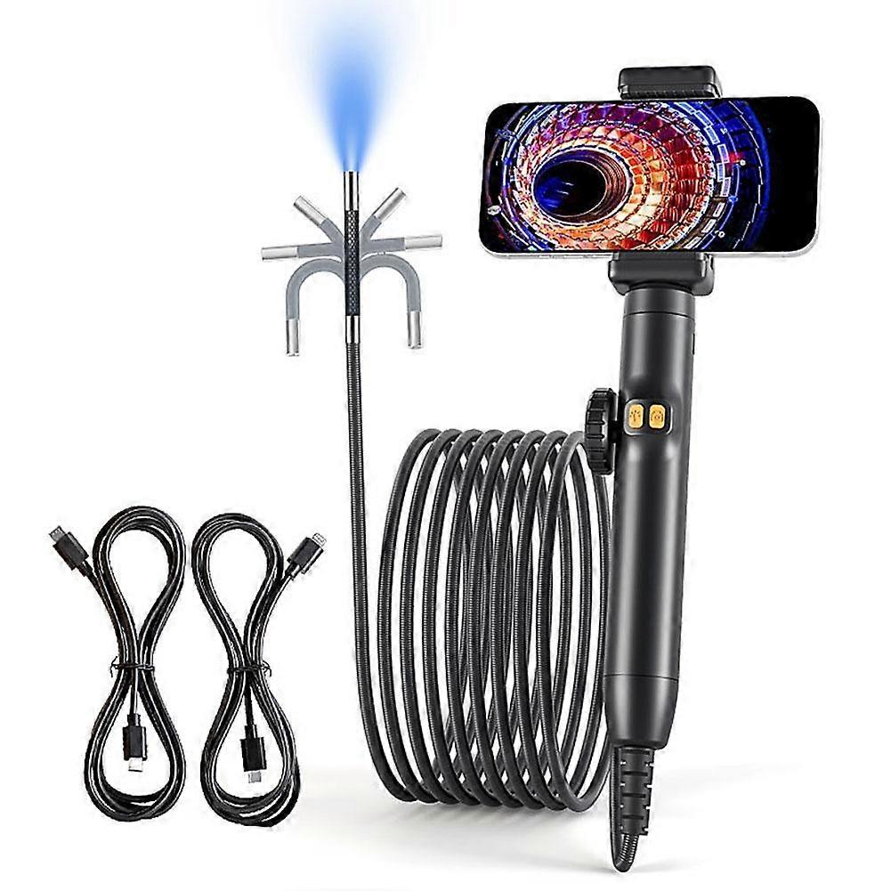 Two-Way 360 Articulating Borescope, 1080P Camera, Light with endoscope