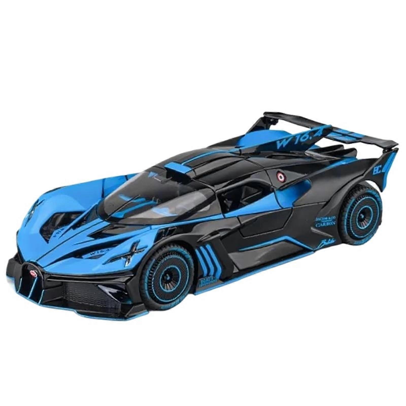 Scale Car 1:24 Bugatti Bolide Alloy Die-Cast Model with Sound Light Features for Collecting and Display