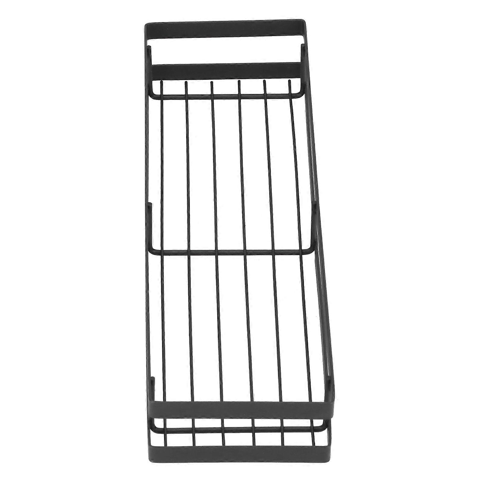 Wall Mounted Iron Spice Rack Organizer 50cm 22lb Load