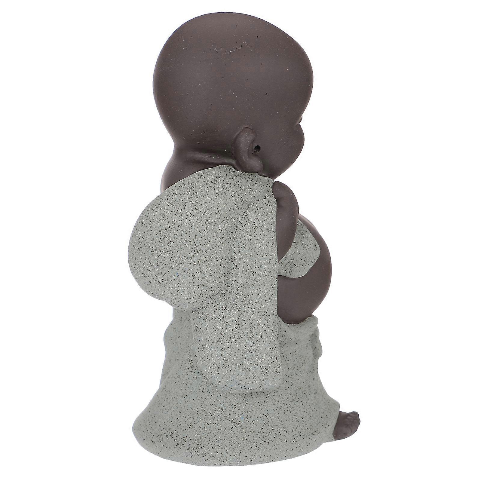 Traditional Chinese Tea Pet Buddha Shape for Bedroom Green Purple Clay Religious Atmosphere 1Pcs