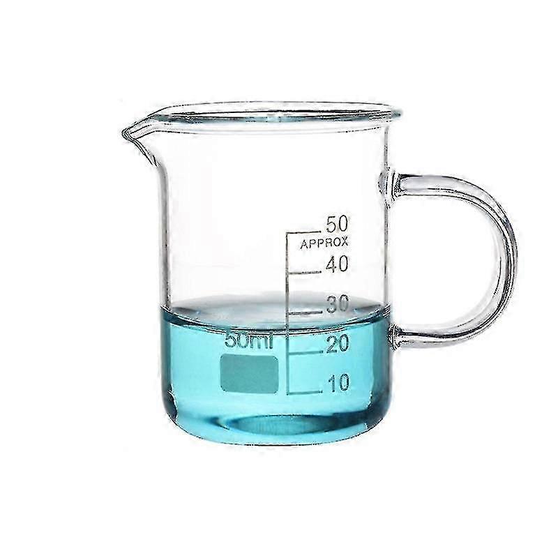 High Temperature Resistant Glass Beaker with Measurement Scale, 50ml to 1000ml Capacity for Lab & Science Experiments